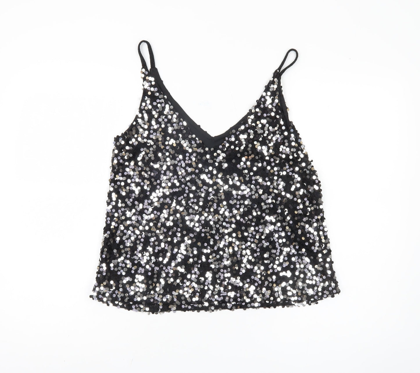 Next Women’s Black Sequin Camisole Tank Top Size 10