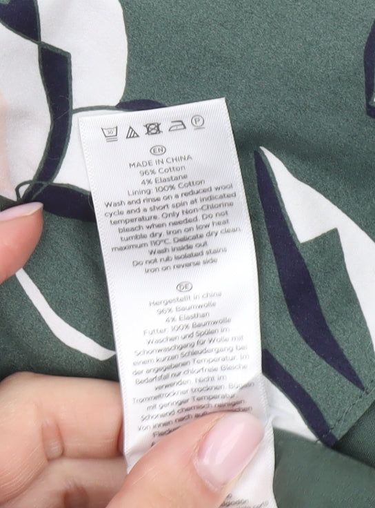 Hobbs Women's Green Floral Shirt Dress Size 8