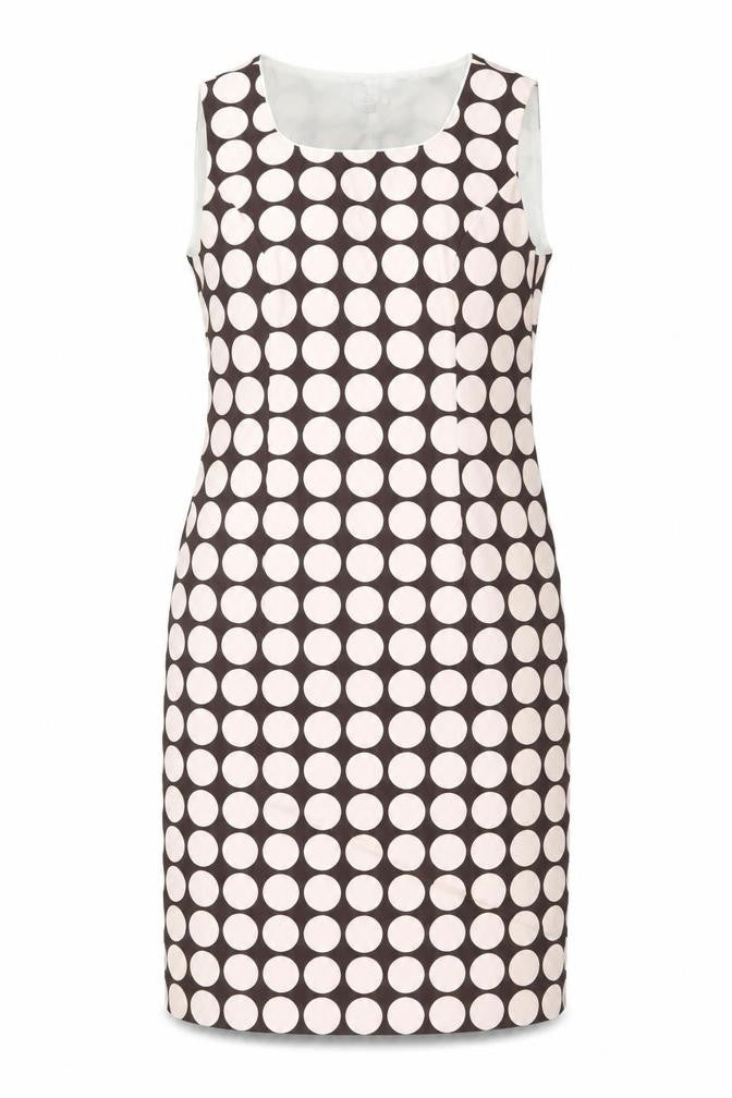 Country Casuals Petite Women's Brown Polka Dot Sheath Dress Size 8