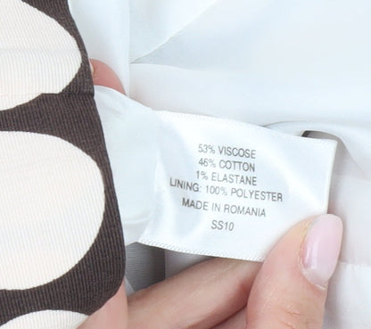 CC Petite Women's Brown Polka Dot Sheath Dress Size 8