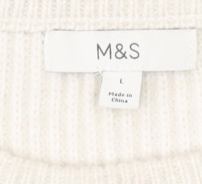 Womens UK Size L Marks and Spencer Beige Pullover Jumper