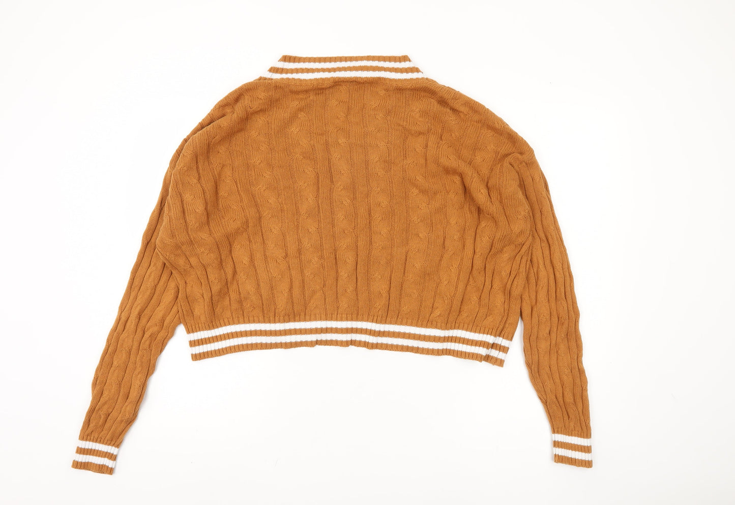 Urban Classics Women's Brown XS V-Neck Pullover Jumper