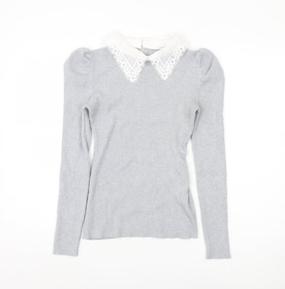 Womens UK Size M Oasis Grey Pullover Jumper
