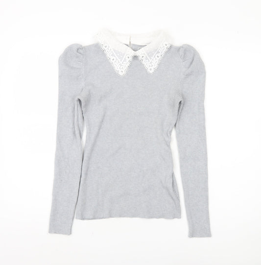 Womens UK Size M Oasis Grey Pullover Jumper
