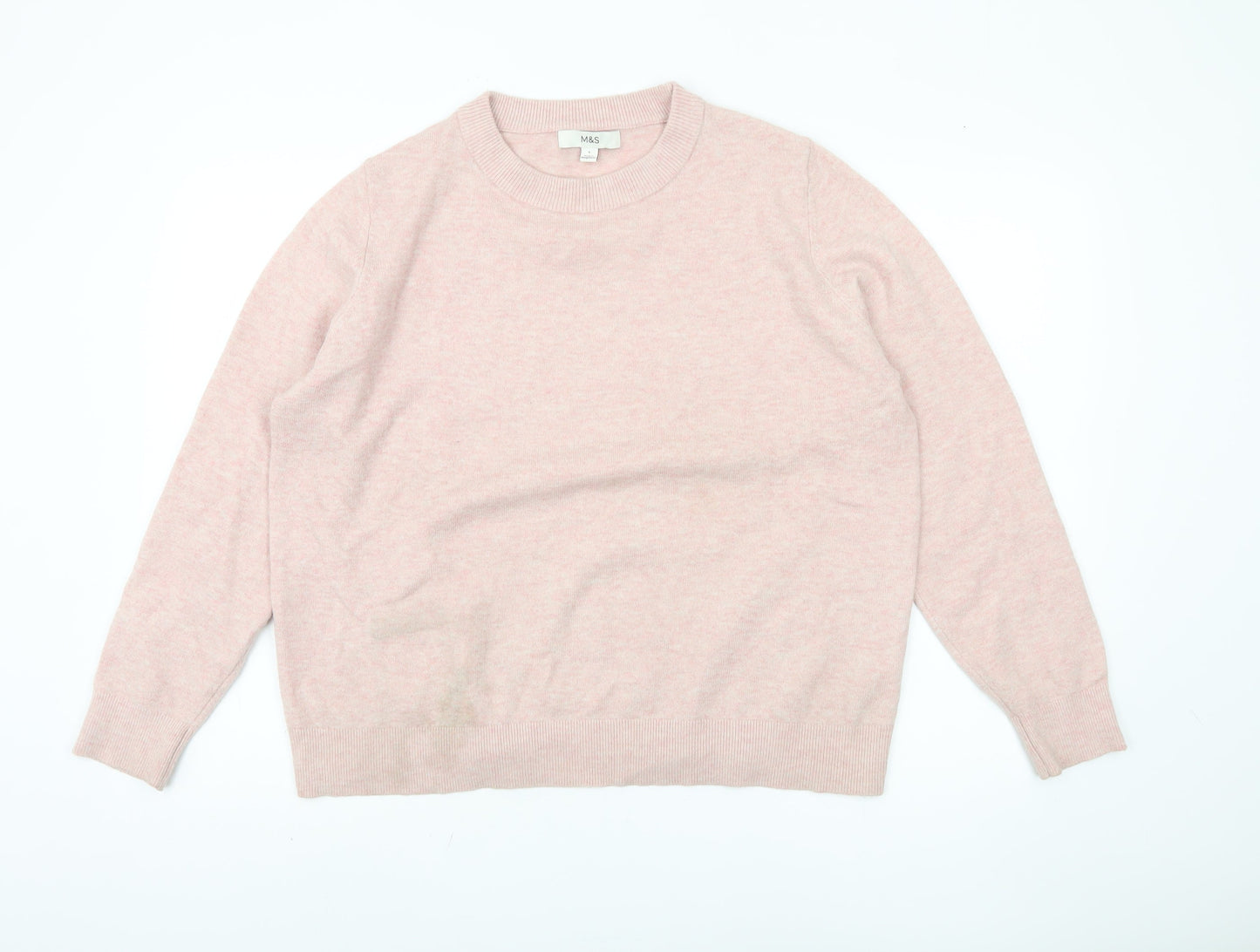 Womens UK Size L Marks and Spencer Pink Pullover Jumper