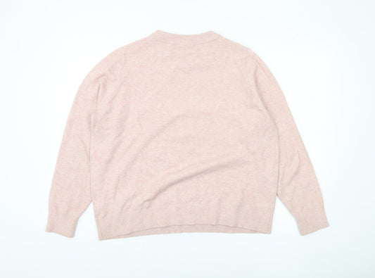 Womens UK Size L Marks and Spencer Pink Pullover Jumper
