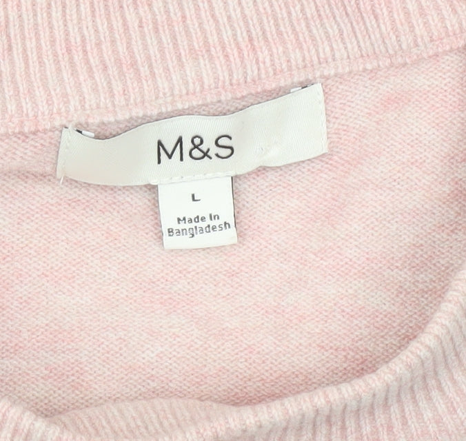 Womens UK Size L Marks and Spencer Pink Pullover Jumper