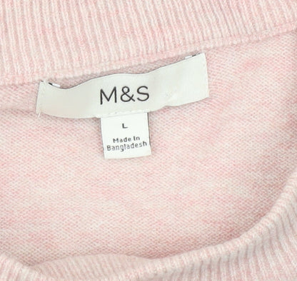 Womens UK Size L Marks and Spencer Pink Pullover Jumper