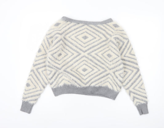 Womens UK Size 10 New Look Grey Pullover Jumper