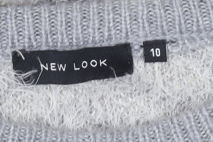 Womens UK Size 10 New Look Grey Pullover Jumper