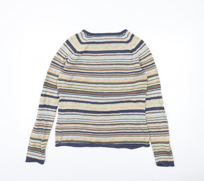 Charter Club Women's Multicoloured Striped Pullover Jumper M