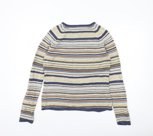 Charter Club Women's Multicoloured Striped Pullover Jumper M