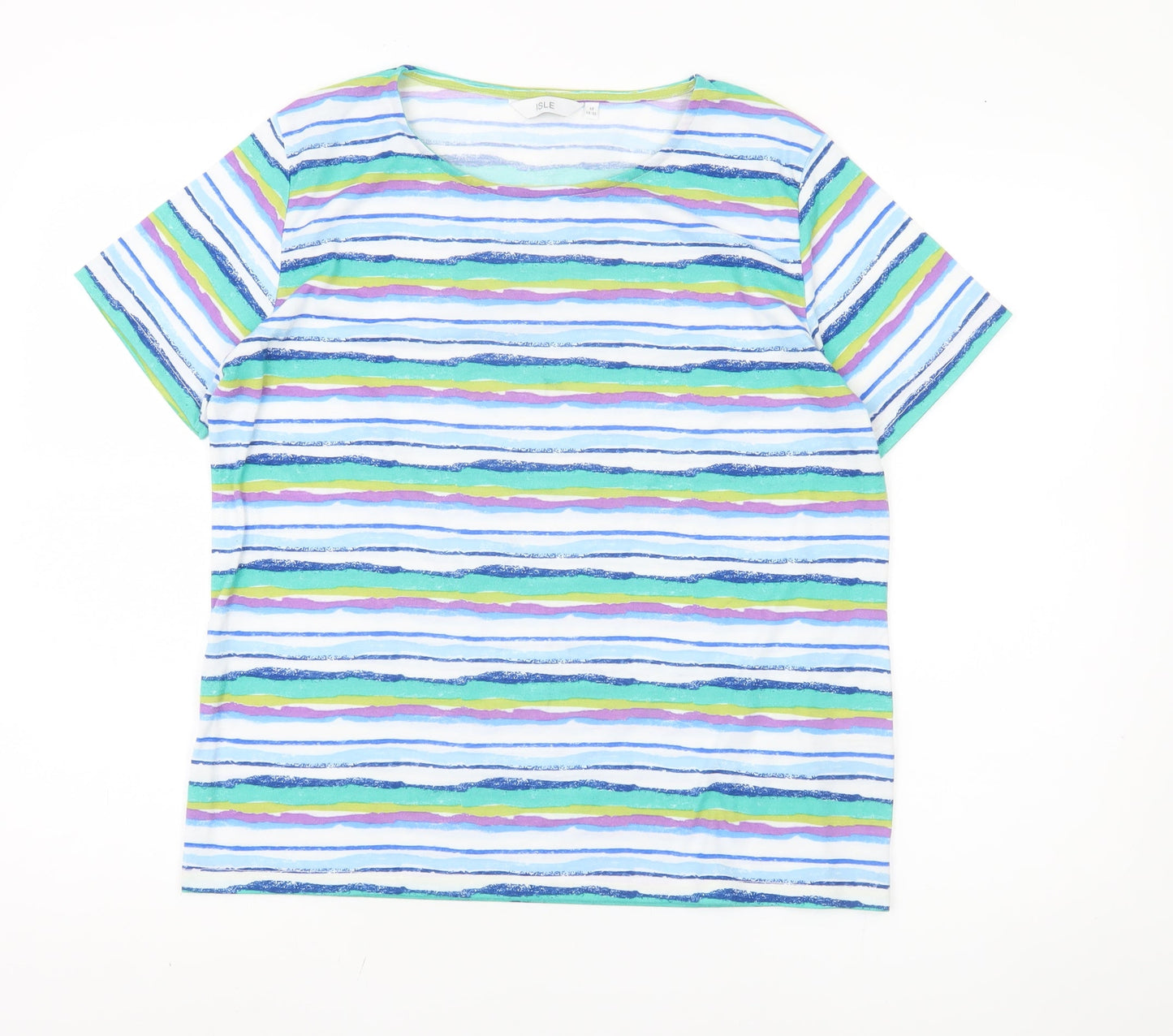 Womens UK Size M Isle Multicoloured Basic T-Shirt