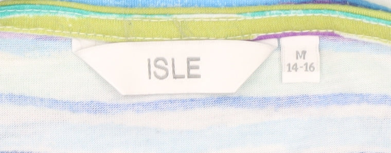 Womens UK Size M Isle Multicoloured Basic T-Shirt
