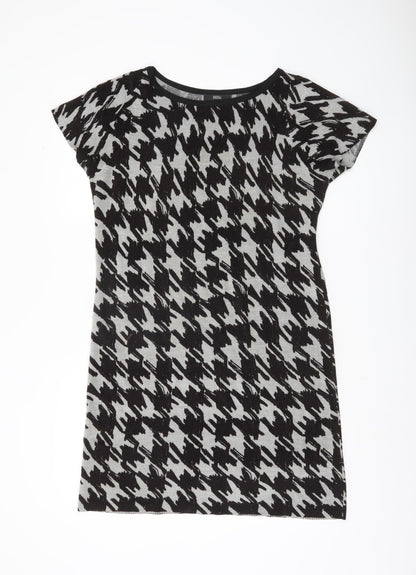 Marks and Spencer Women's Grey Houndstooth Dress Size 14