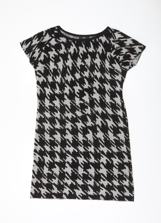 Marks and Spencer Women's Grey Houndstooth Dress Size 14