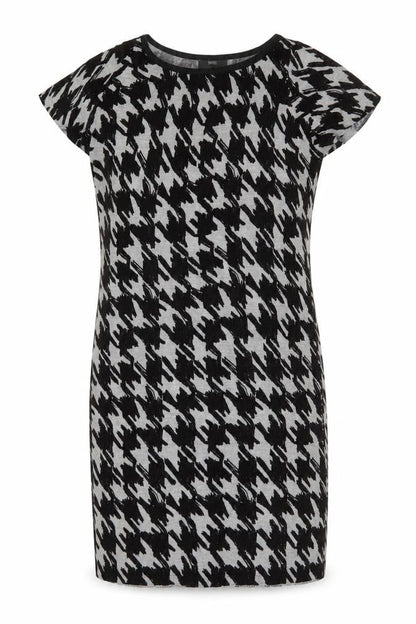 Marks and Spencer Women's Grey Houndstooth Dress Size 14