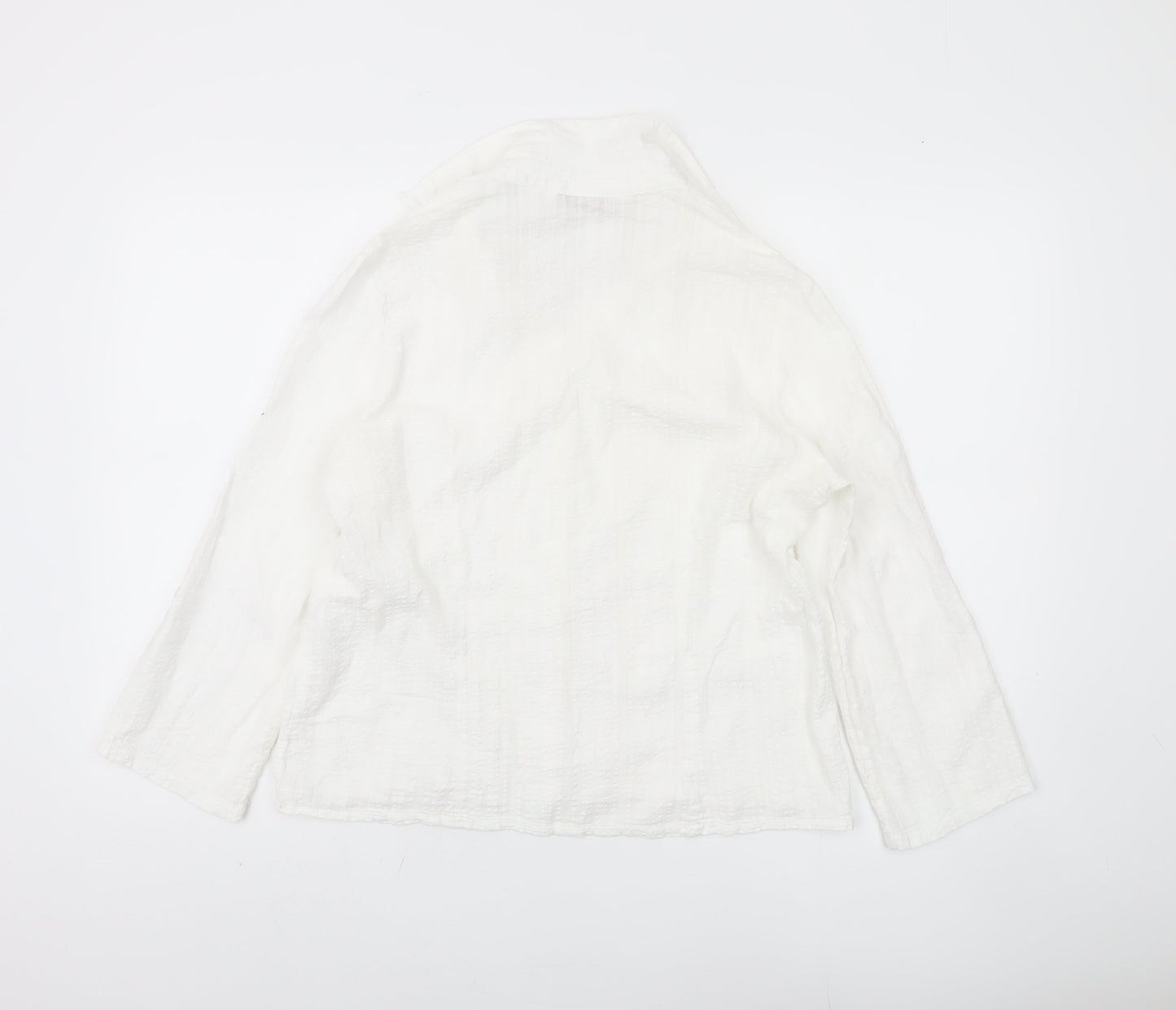 EWM Women's White Cotton Button-Up Shirt Size 14