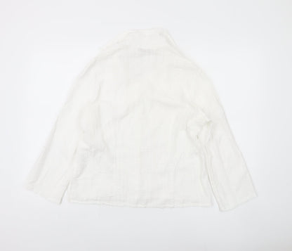 EWM Women's White Cotton Button-Up Shirt Size 14