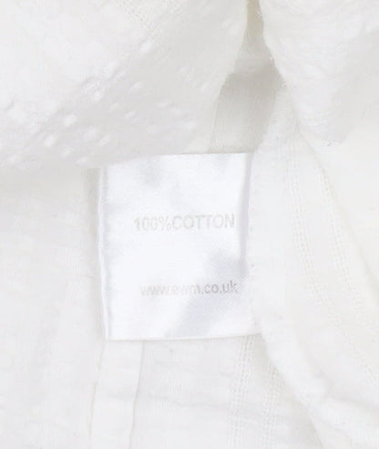 EWM Women's White Cotton Button-Up Shirt Size 14
