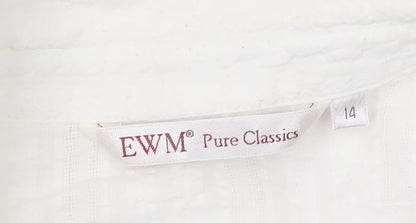 EWM Women's White Cotton Button-Up Shirt Size 14