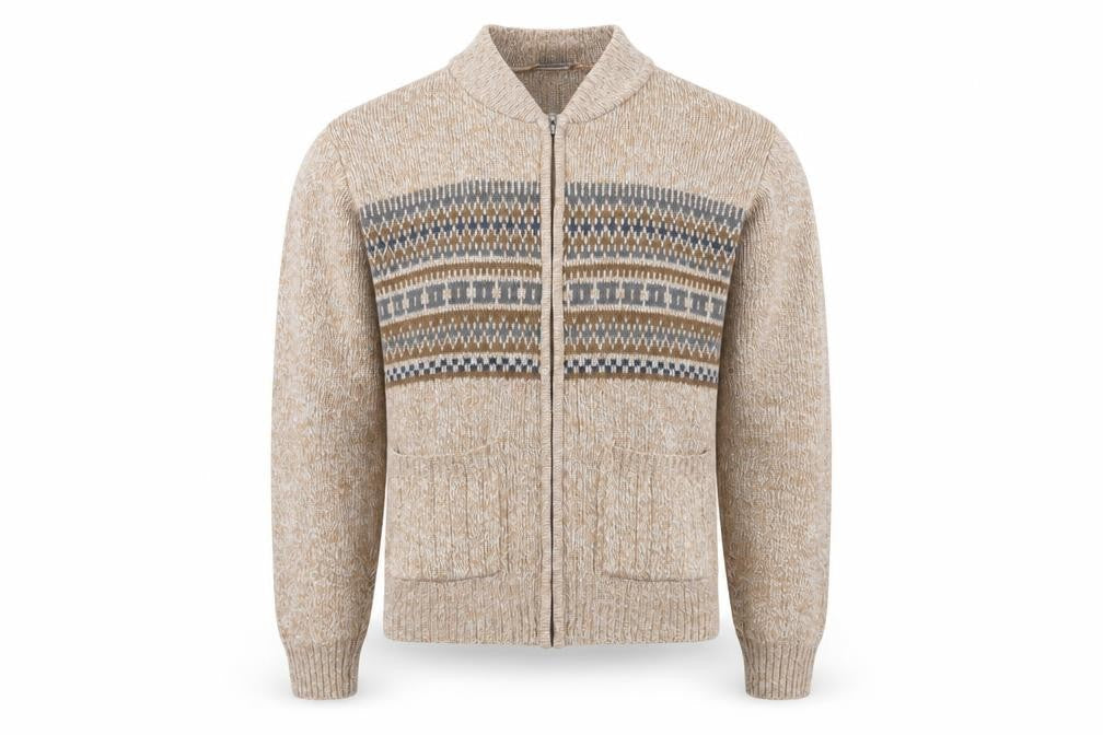 Mens UK Size S Tootal Beige Full Zip Jumper