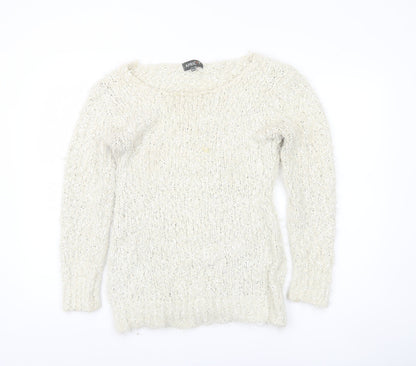 Womens UK Size M Apricot Ivory Pullover Jumper