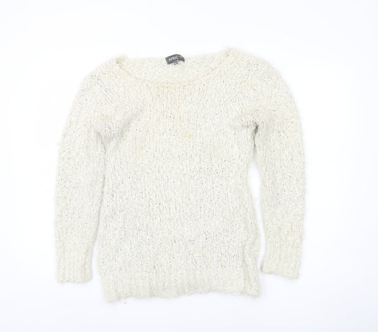 Apricot Women's Ivory Chunky Knit Pullover, M, Winter Jumper