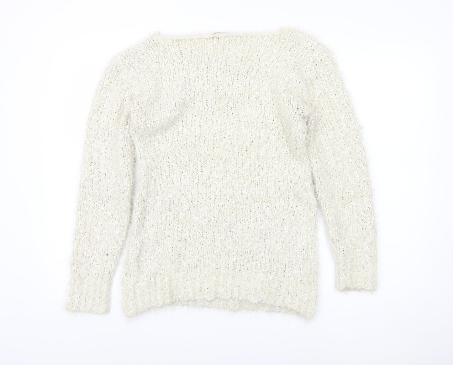 Womens UK Size M Apricot Ivory Pullover Jumper