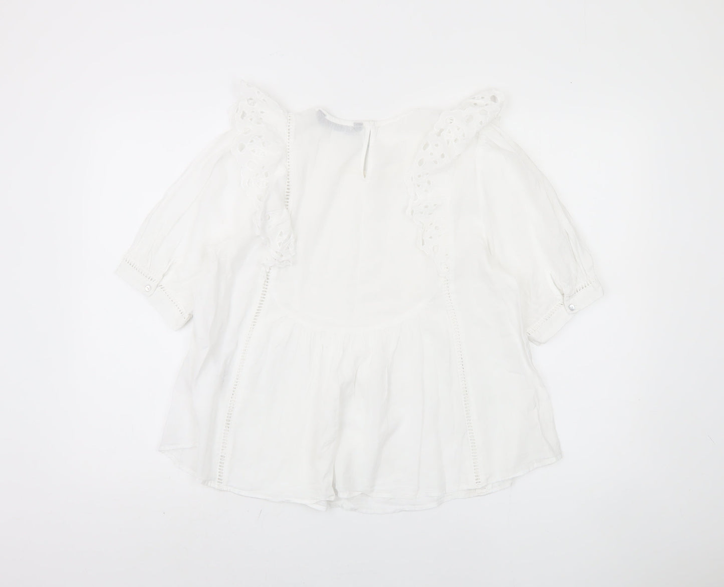 Womens UK Size 12 Zara White Basic Blouse