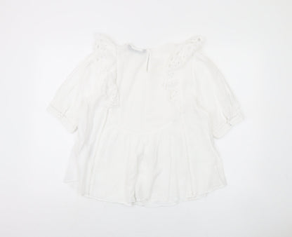 Womens UK Size 12 Zara White Basic Blouse