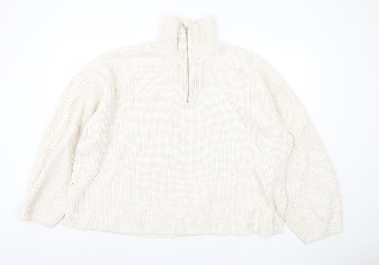 Womens UK Size XL Marks and Spencer White Pullover Jumper