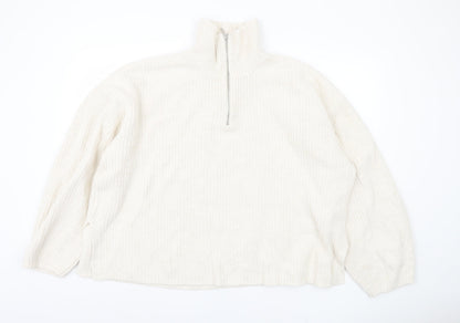Womens UK Size XL Marks and Spencer White Pullover Jumper