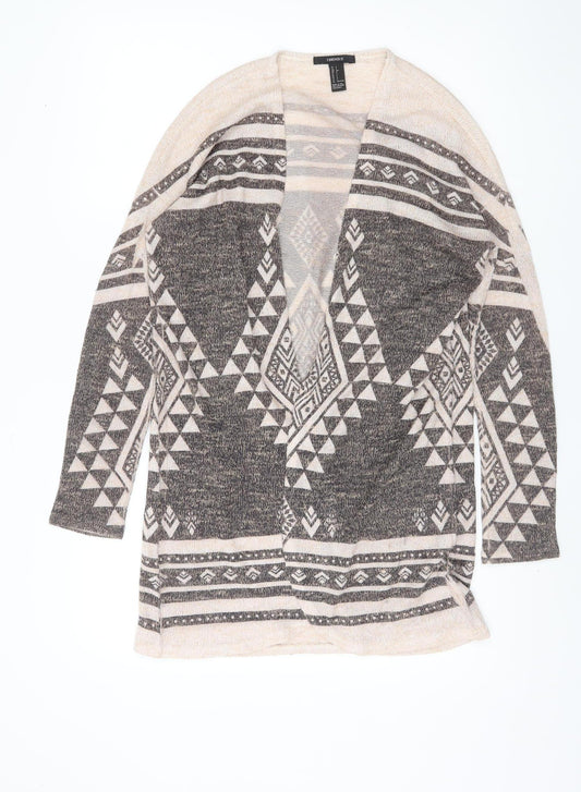 Forever 21 Women's Multicoloured Open Front Cardigan S