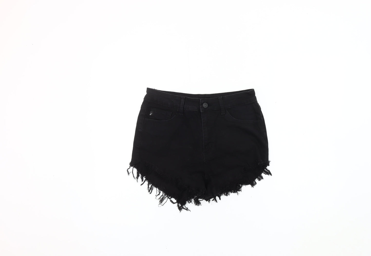 KanCan Women's Black Cut-Off Denim Shorts Size 28