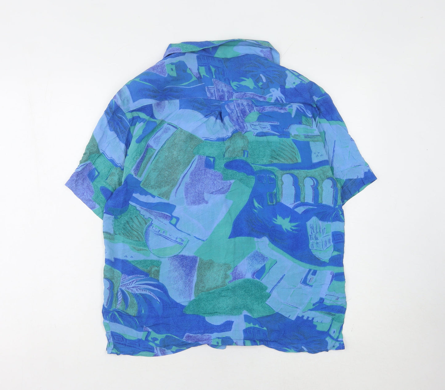 Jacques Vert Women's Blue Geometric Blouse Size 10