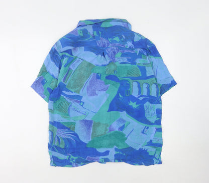 Jacques Vert Women's Blue Geometric Blouse Size 10