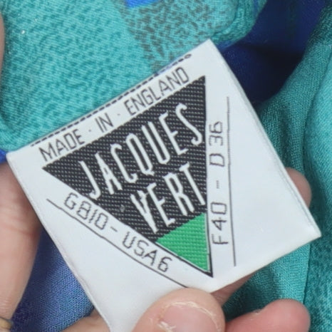 Jacques Vert Women's Blue Geometric Blouse Size 10