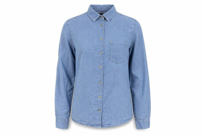 Womens UK Size 10 Topshop Blue Basic Button-Up
