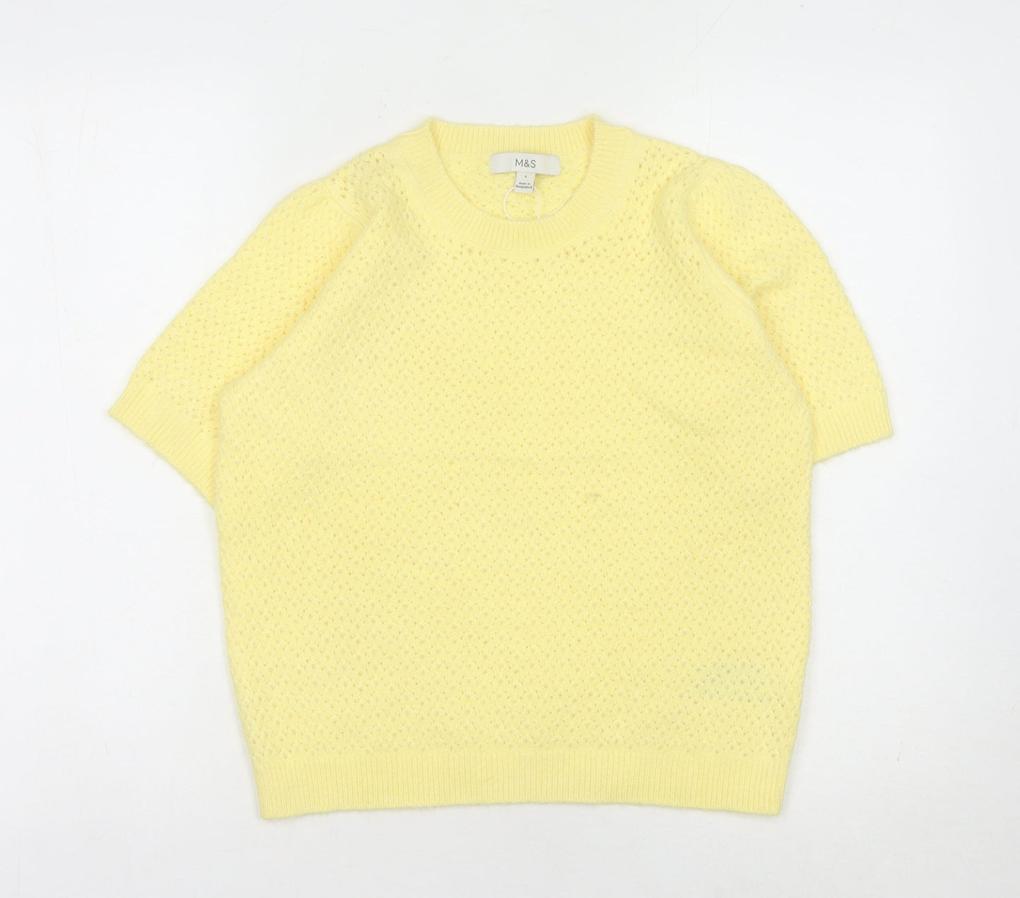 Womens UK Size S Marks and Spencer Yellow Pullover Jumper