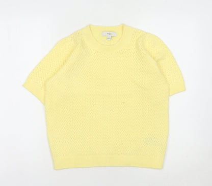 Womens UK Size S Marks and Spencer Yellow Pullover Jumper