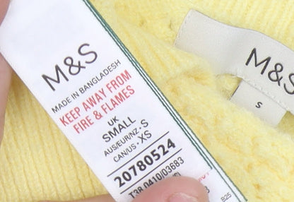 Womens UK Size S Marks and Spencer Yellow Pullover Jumper