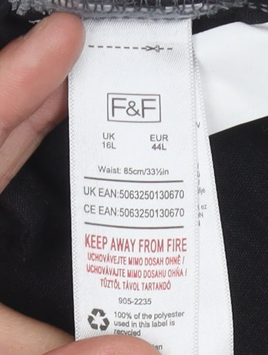 F&F Women's Black Regular Fit Jeans Size 16L