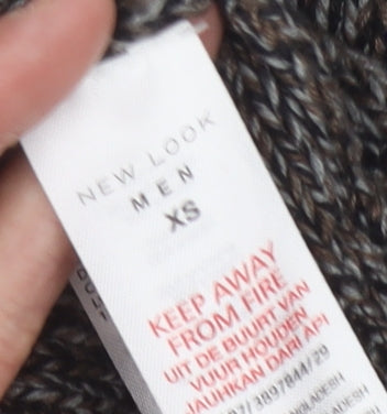 New Look Men's Grey Cardigan XS Knit Long Sleeve