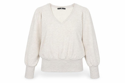 Very Women Beige V-Neck Sweatshirt Size 10