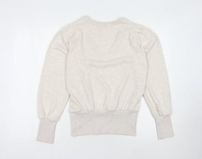 Very Women Beige V-Neck Sweatshirt Size 10