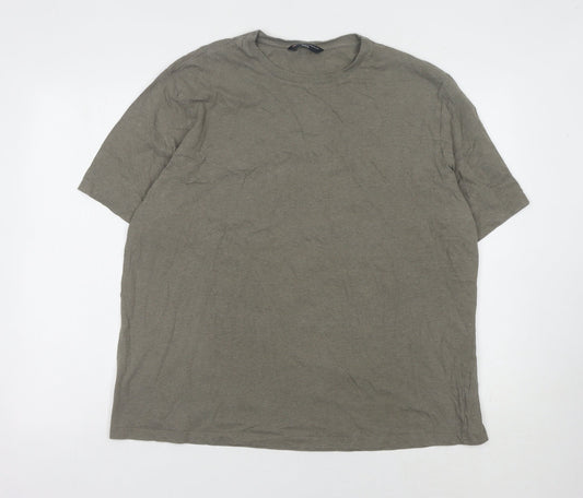 Marks and Spencer Men's XXL Beige Cotton T-Shirt