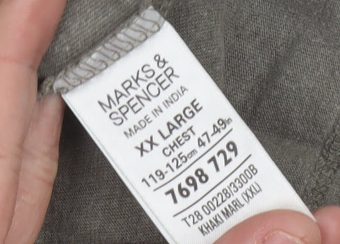 Marks and Spencer Men's XXL Beige Cotton T-Shirt