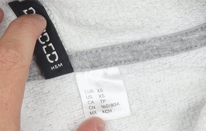 H&M Women's Grey Pullover Hoodie Size 8