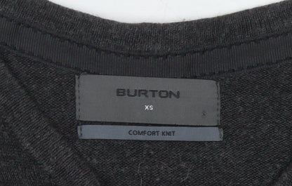 Burton Men's Black Acrylic V-Neck Pullover Jumper XS